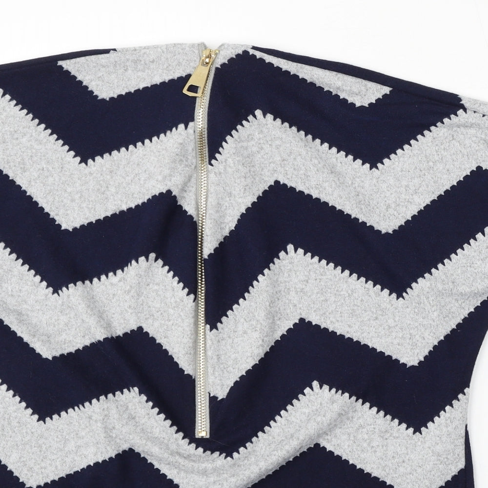 Roman Womens Multicoloured Round Neck Geometric Polyester Pullover Jumper Size 12