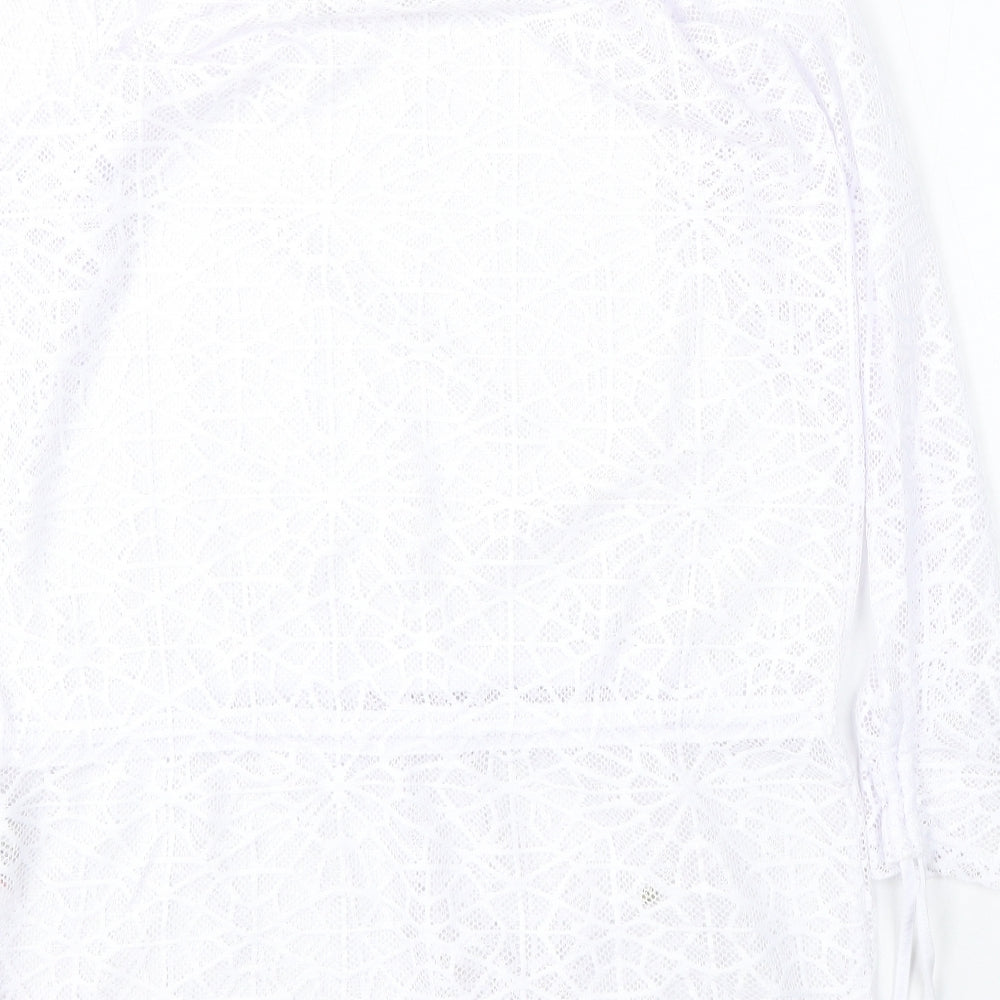 NEXT Womens White Round Neck  Polyester Pullover Jumper Size 12