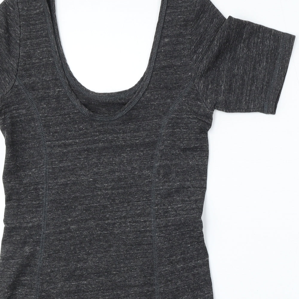 Topshop Womens Grey Round Neck  Polyester Pullover Jumper Size 8