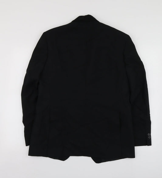 C&A Mens Black  Polyester Jacket Suit Jacket Size 42