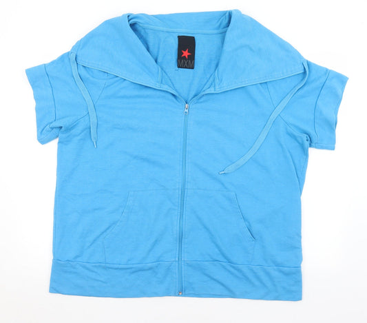 MXM Womens Blue  Cotton Full Zip Sweatshirt Size 2XL  Zip