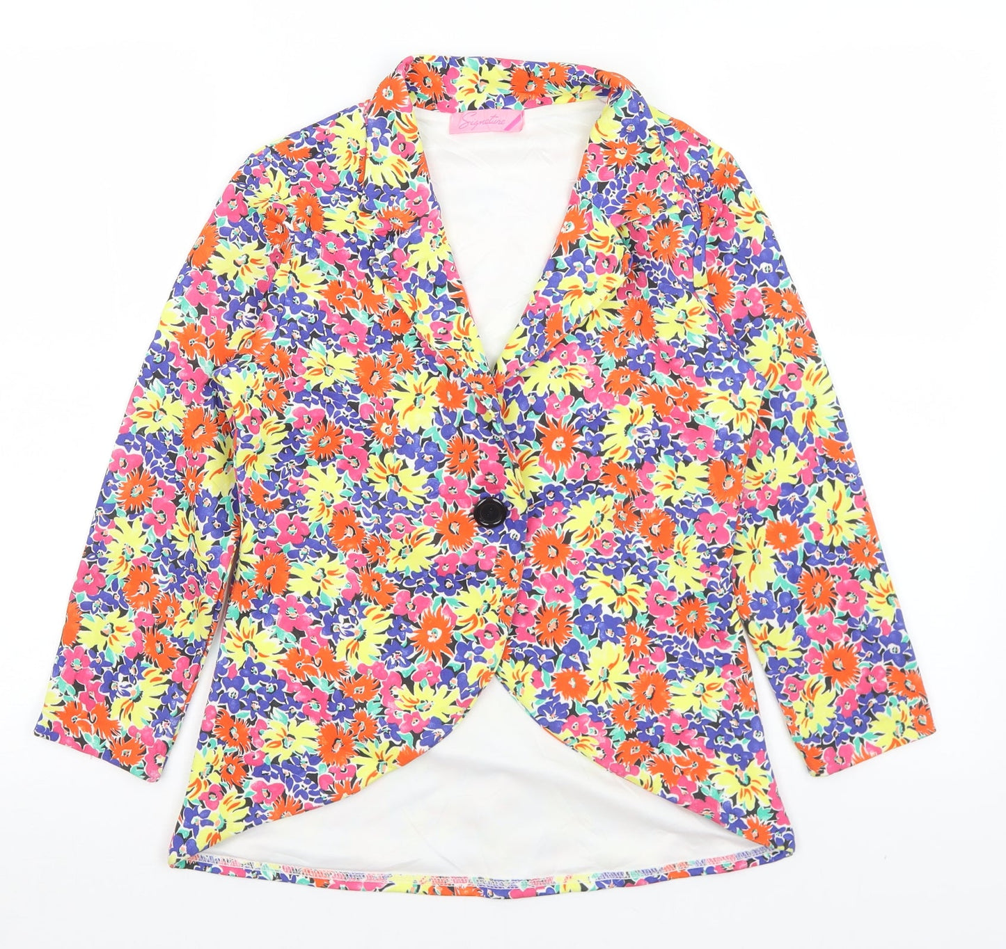 Signature Womens Multicoloured Floral  Jacket  Size 10  Button