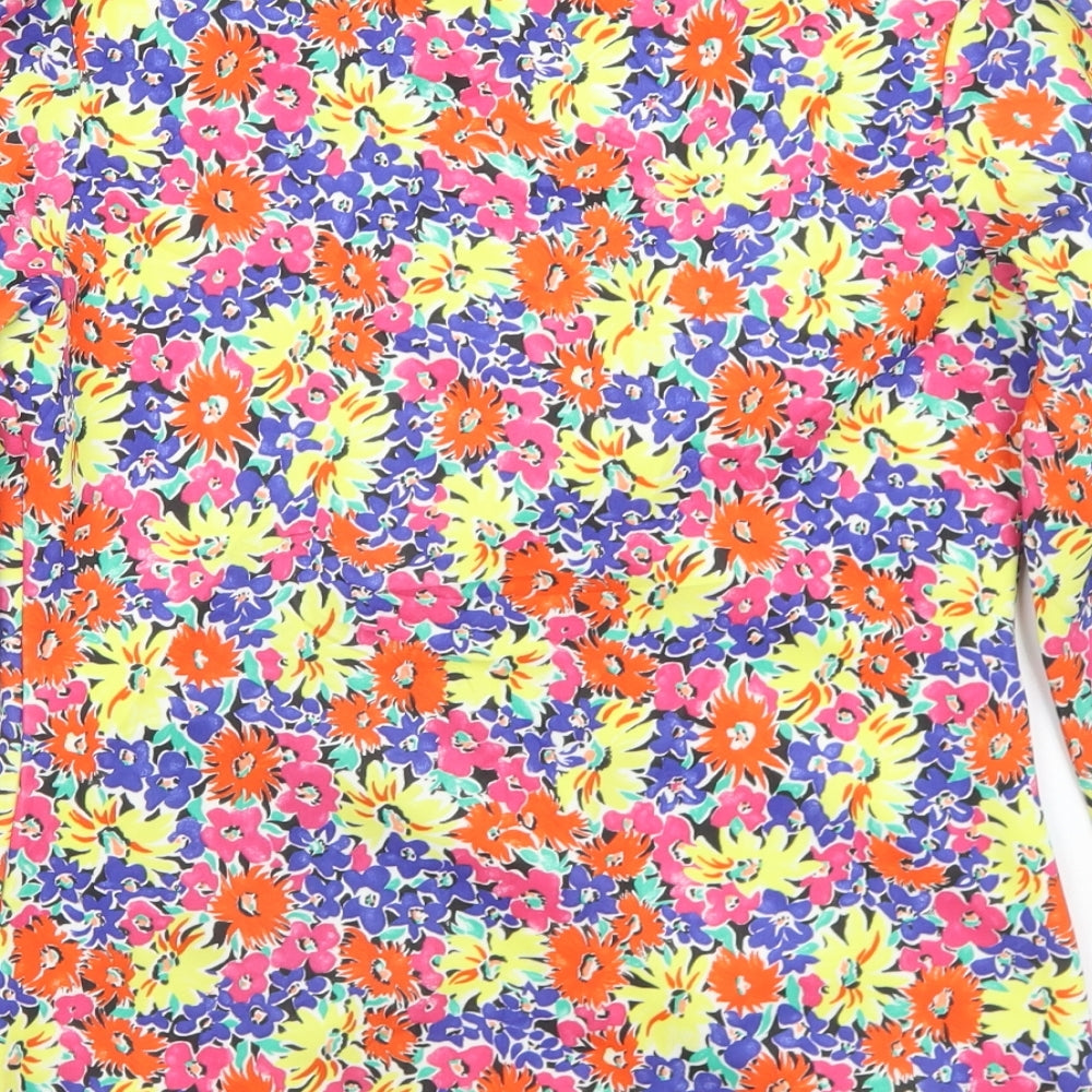 Signature Womens Multicoloured Floral  Jacket  Size 10  Button