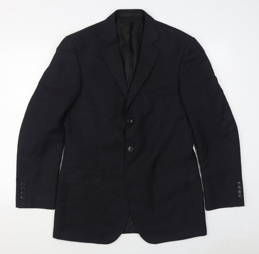 Marks and Spencer Mens Black  Polyester Jacket Suit Jacket Size 38
