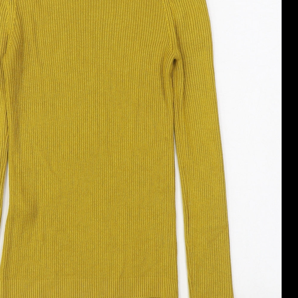 Topshop Womens Yellow Round Neck  Viscose Pullover Jumper Size 10