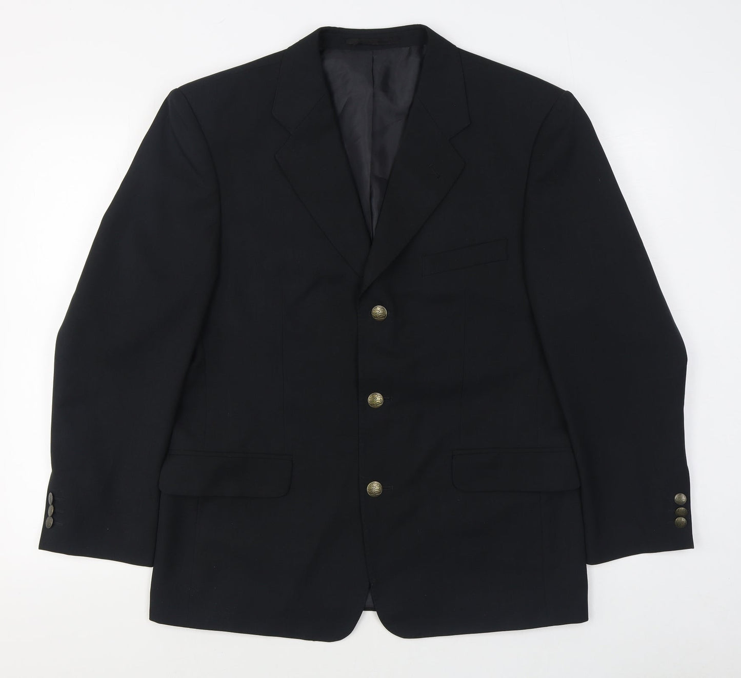 Preworn Mens Black  Polyester Jacket Suit Jacket Size 40