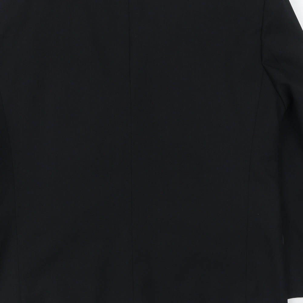 Preworn Mens Black  Polyester Jacket Suit Jacket Size 40