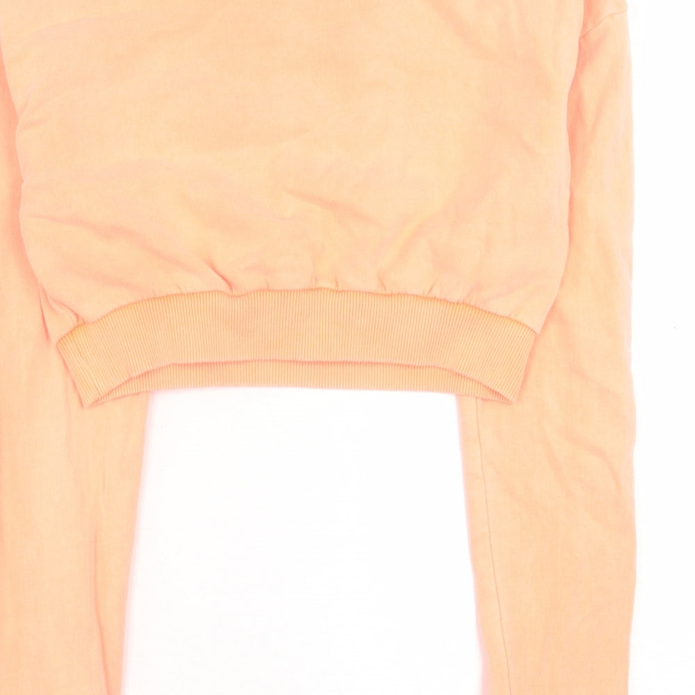 ASOS Womens Pink  Cotton Pullover Sweatshirt Size 10  Pullover - cropped