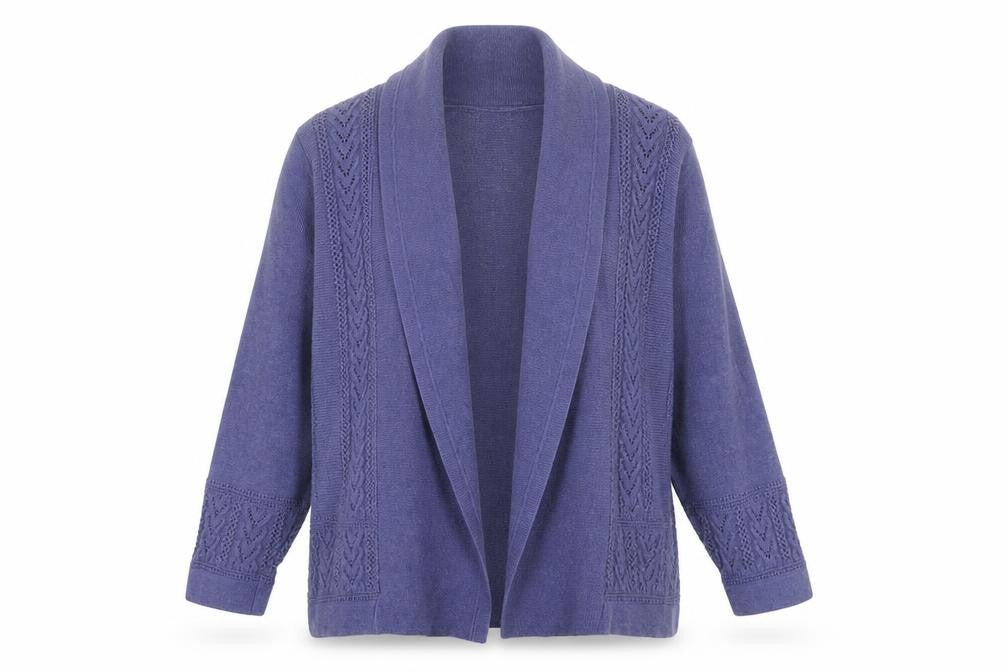 Indigo Womens Purple V-Neck  Cotton Cardigan Jumper Size 8