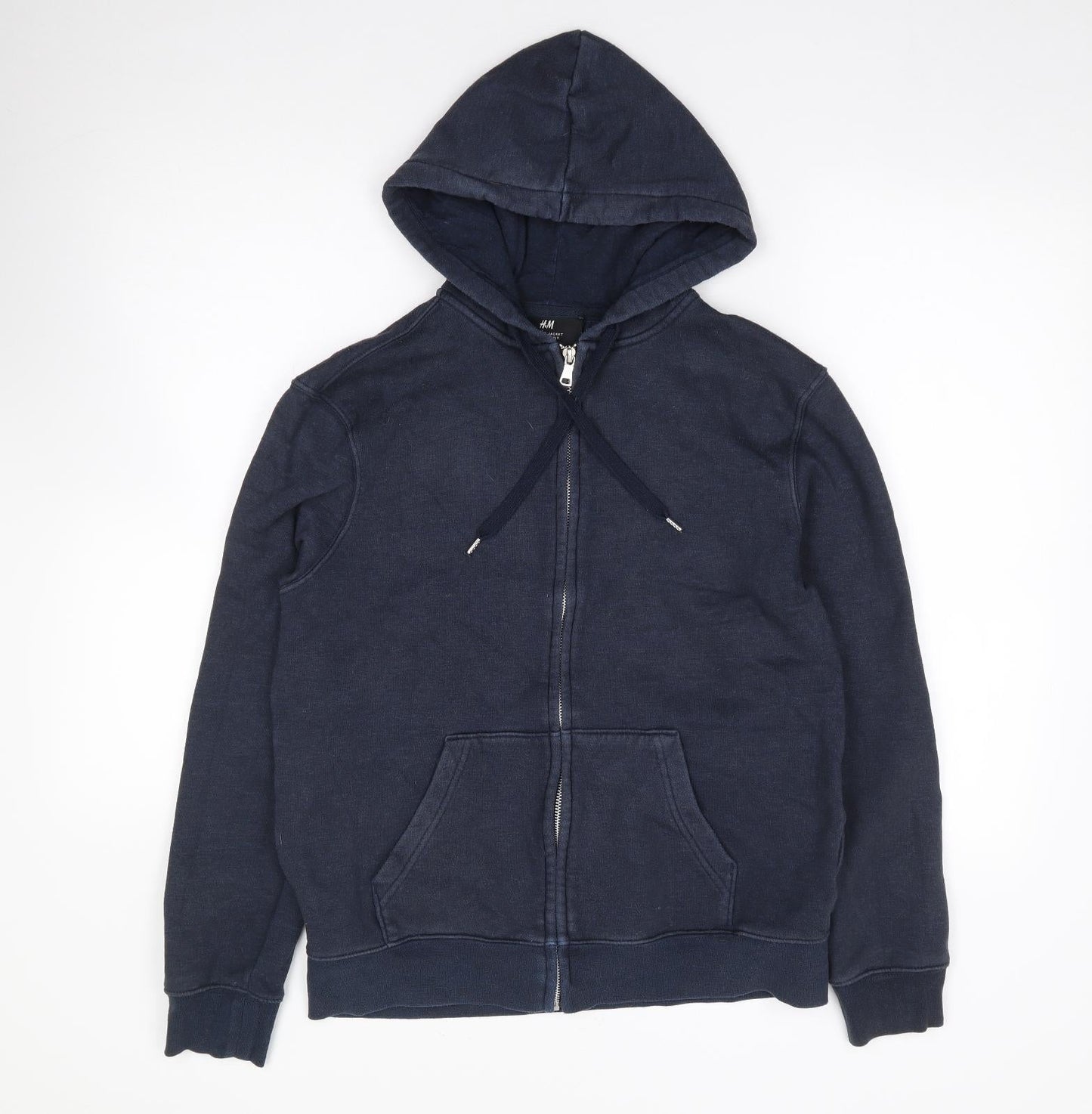 H&M  Mens Blue  Cotton Full Zip Hoodie Size S