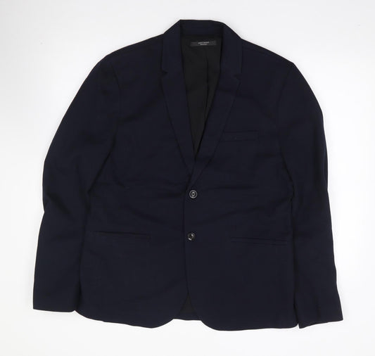 Zara Mens Blue  Polyester Jacket Suit Jacket Size XL