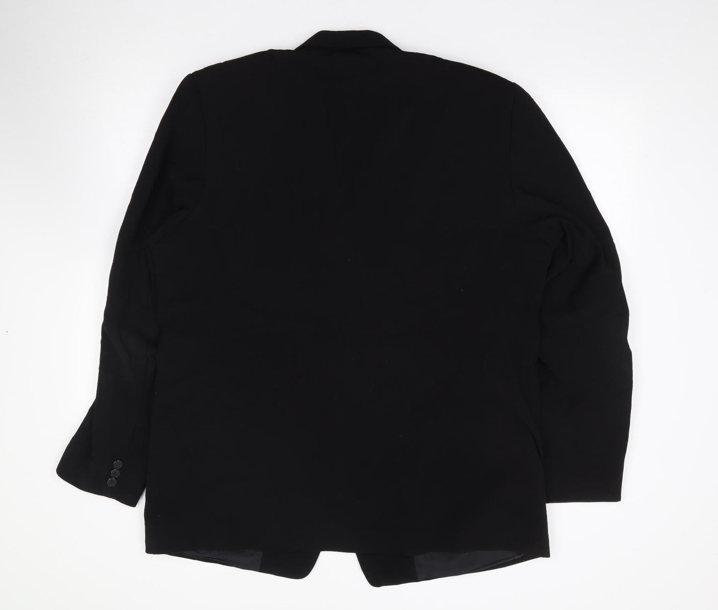 Preworn Mens Black  Polyester Jacket Suit Jacket Size 44