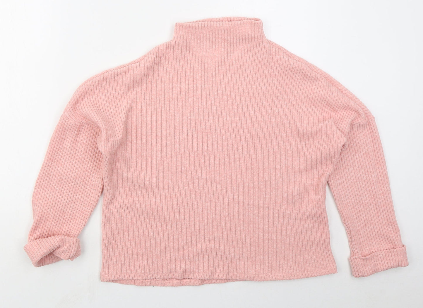 H&M Womens Pink Mock Neck  Viscose Pullover Jumper Size S