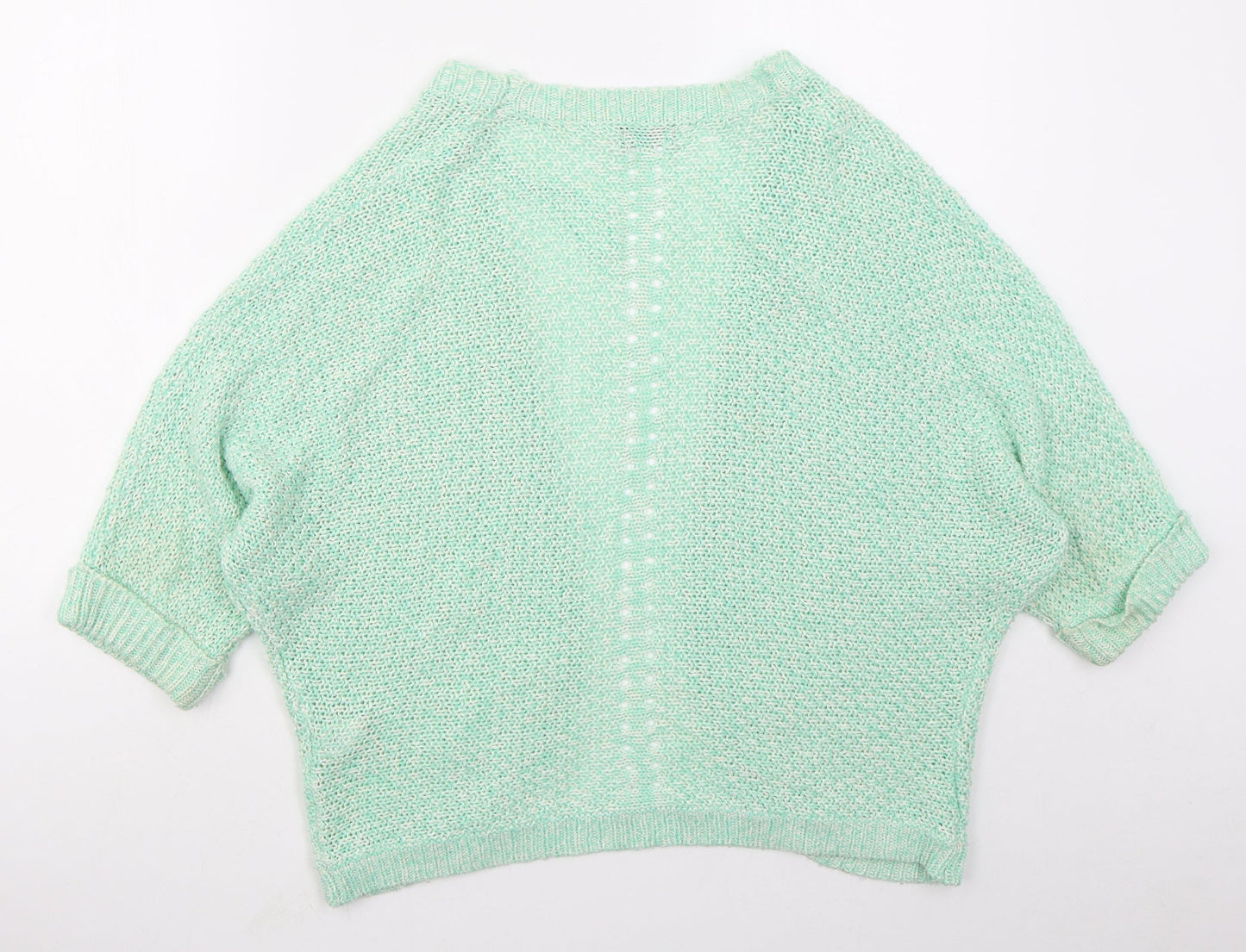 F&F Womens Green V-Neck  Acrylic Cardigan Jumper Size 14