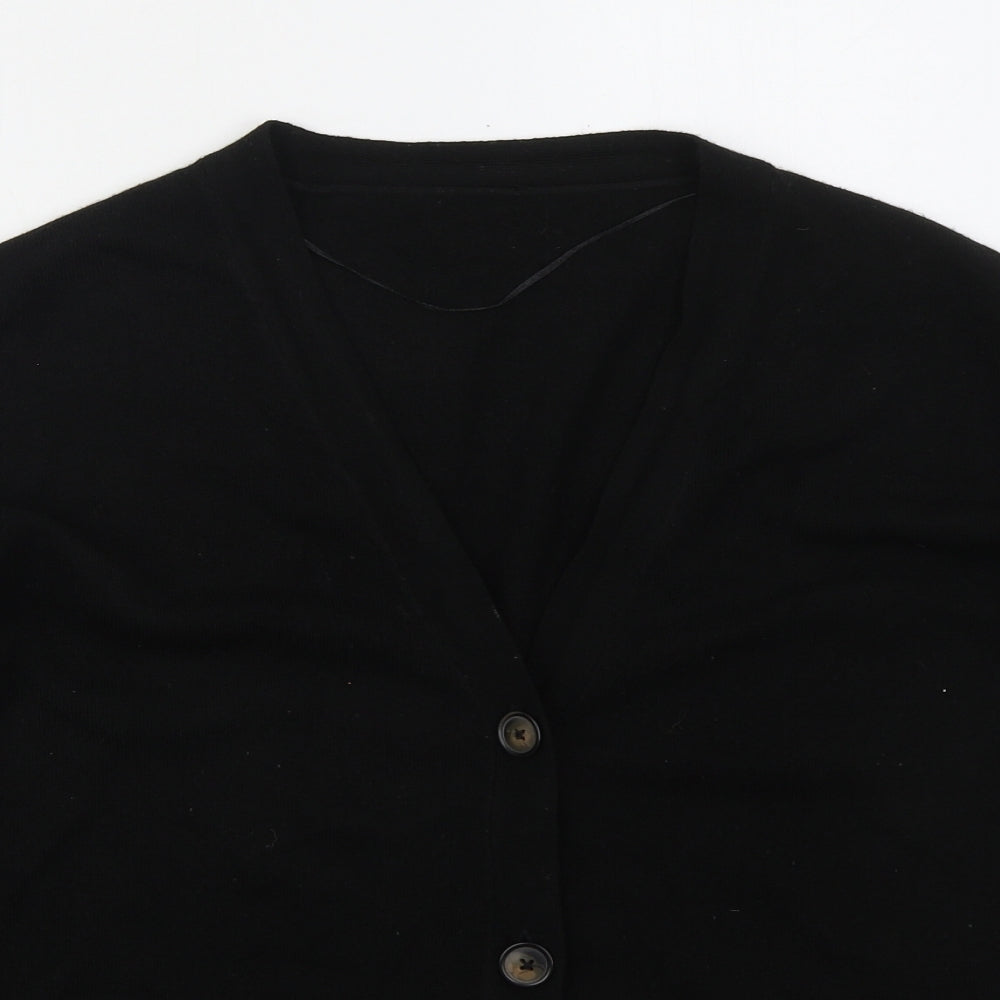 Matalan Womens Black V-Neck  Acrylic Cardigan Jumper Size L