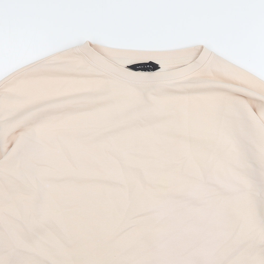 New Look Womens Pink  Cotton Pullover Sweatshirt Size S
