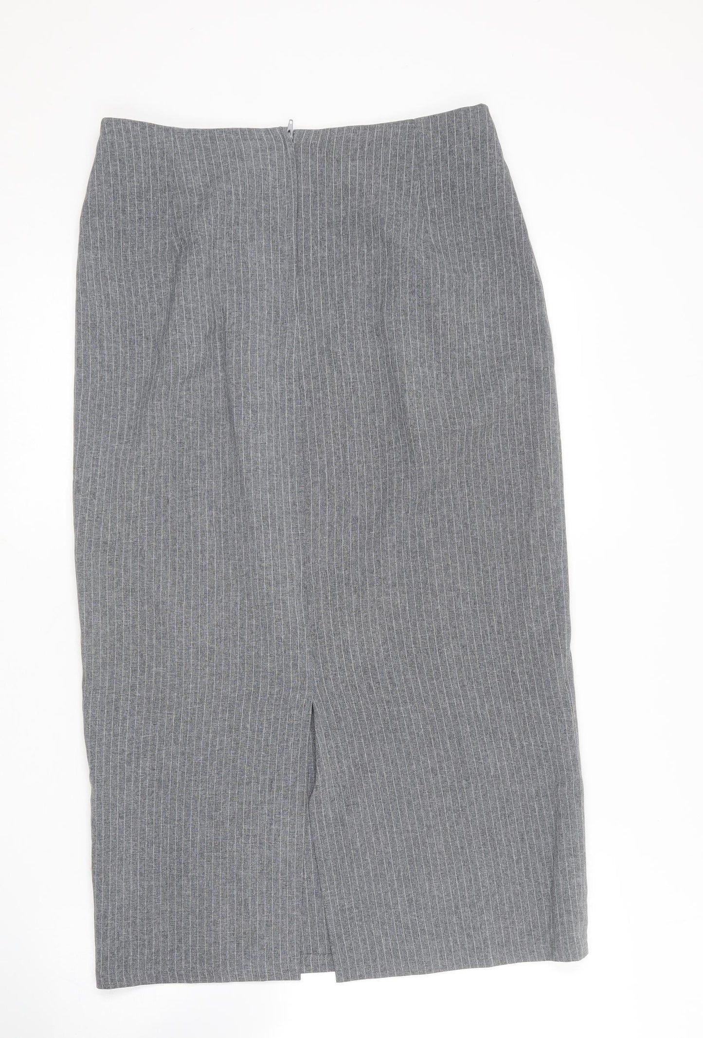 St Bernard  Womens Grey Striped Polyester Straight & Pencil Skirt Size 12