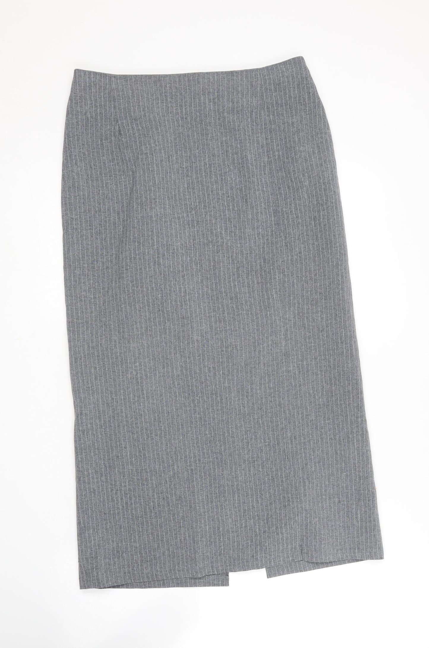 St Bernard  Womens Grey Striped Polyester Straight & Pencil Skirt Size 12