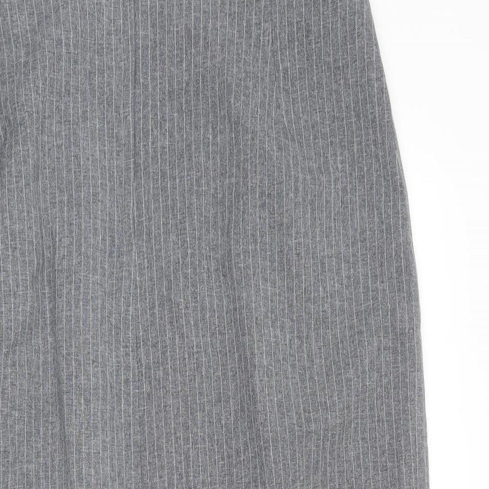 St Bernard  Womens Grey Striped Polyester Straight & Pencil Skirt Size 12