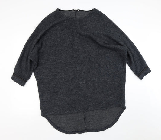 Apricot Mens Grey Crew Neck  Acrylic Pullover Jumper Size L