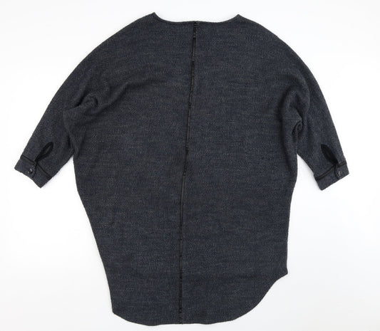 Apricot Mens Grey Crew Neck  Acrylic Pullover Jumper Size L