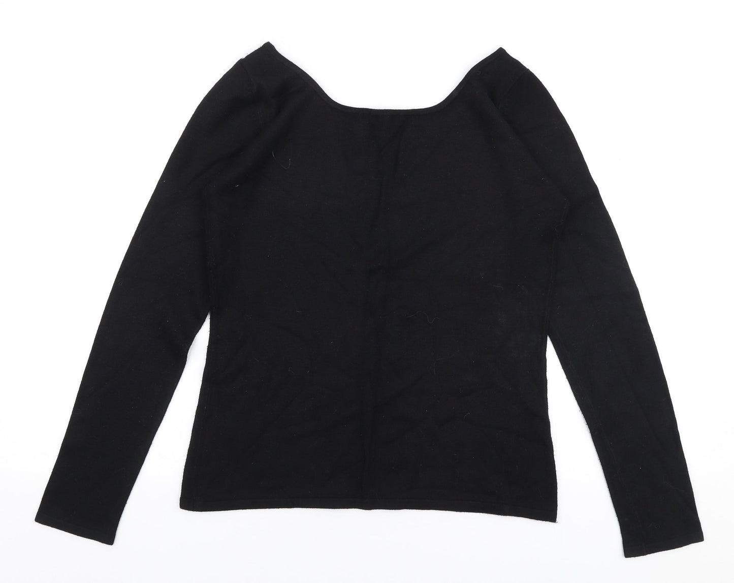Linea Womens Black Boat Neck  Viscose Pullover Jumper Size M