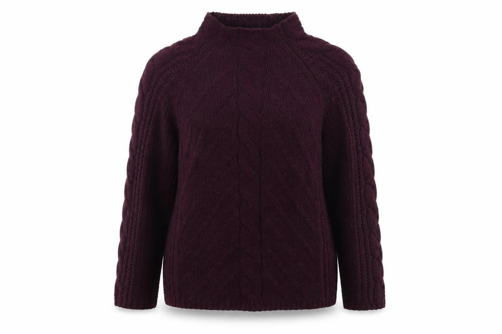 Marks and Spencer Womens Purple High Neck  Polyester Pullover Jumper Size M