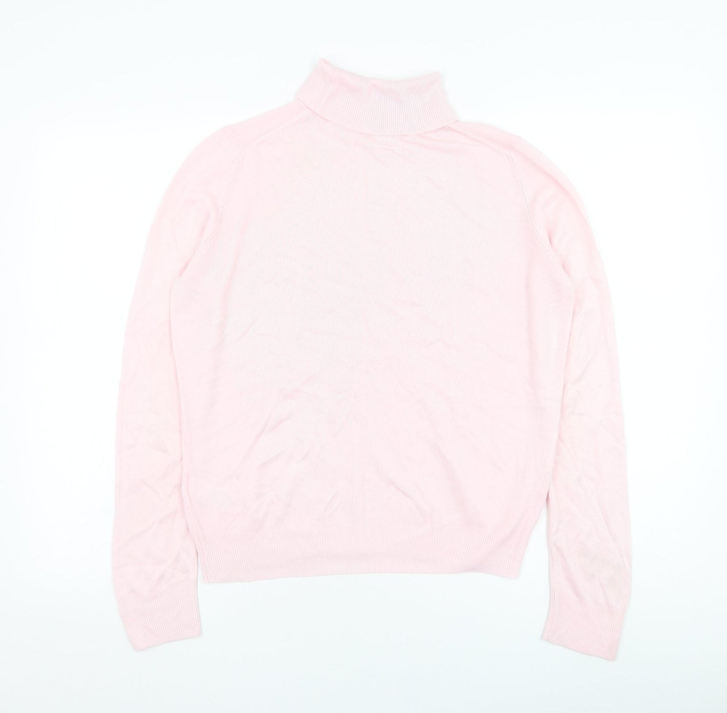Marks and Spencer Womens Pink Roll Neck  Acrylic Pullover Jumper Size 10
