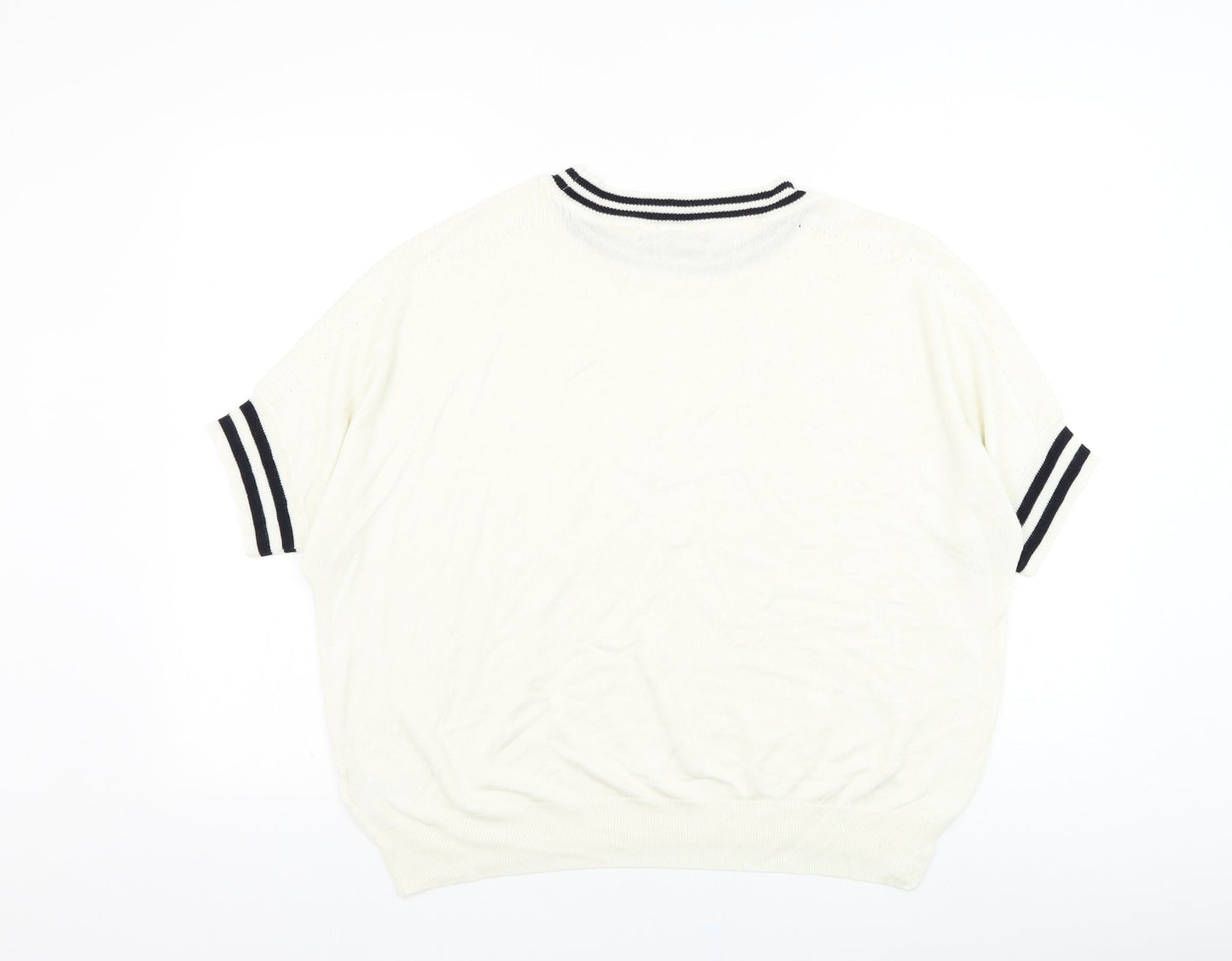NEXT Womens White Round Neck  Viscose Pullover Jumper Size L