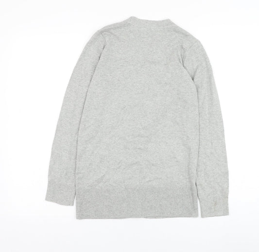 Gap Girls Grey V-Neck  Polyester Cardigan Jumper Size L  Button