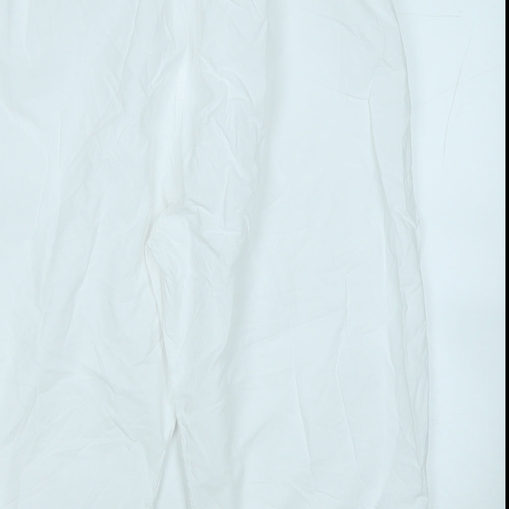 Elaine Womens White  Cotton Capri Trousers Size 3XL  Regular