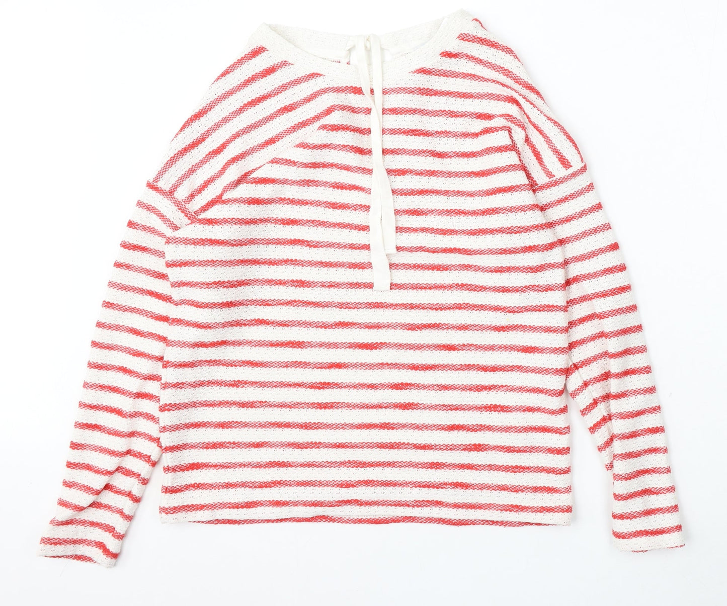 NEXT Womens Multicoloured Round Neck Striped Cotton Pullover Jumper Size 10