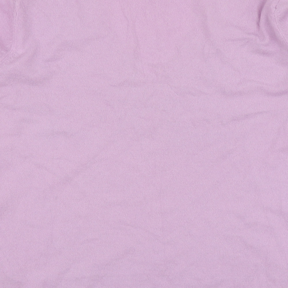 M&S  Womens Purple V-Neck  Viscose Pullover Jumper Size 12
