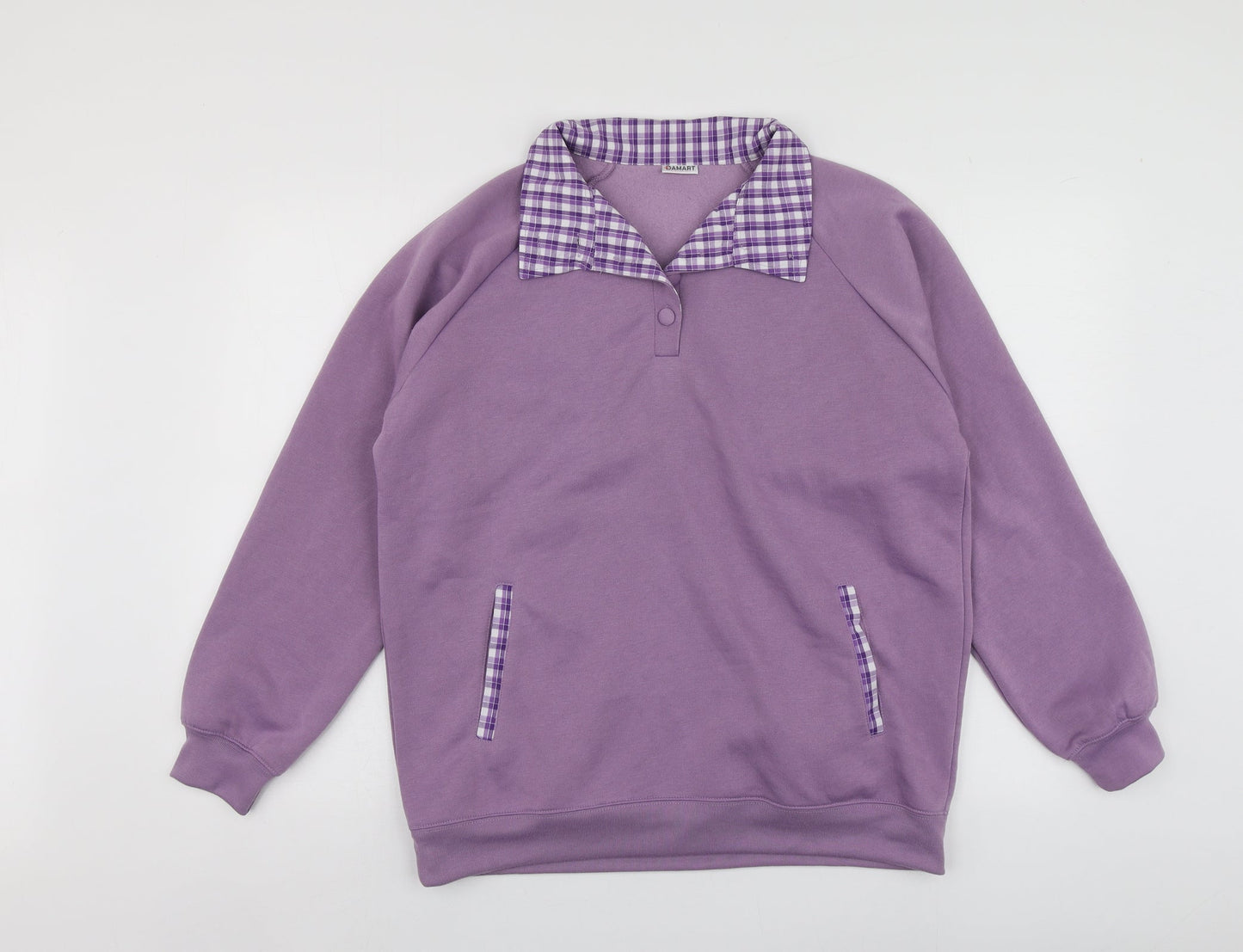 Damrat Womens Purple  Polyester Pullover Hoodie Size 14