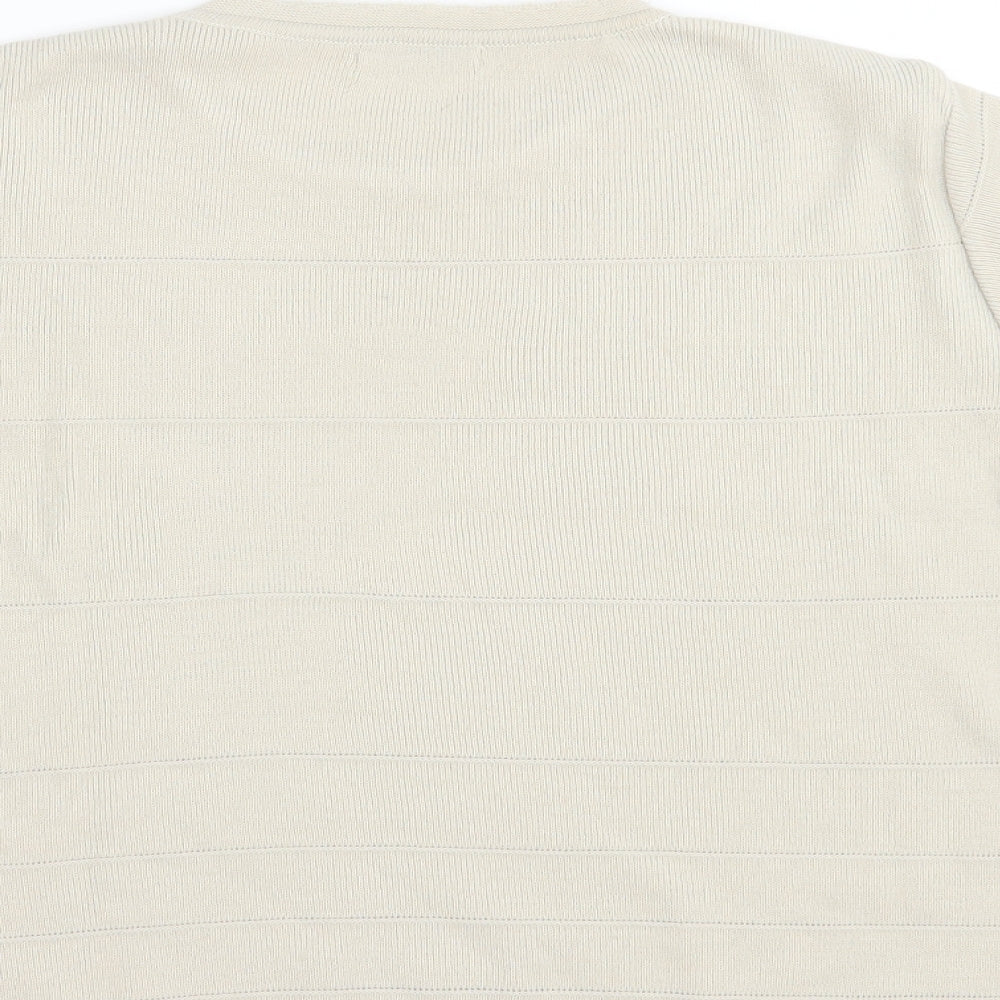 Berkertex Womens Beige Crew Neck  Acrylic Pullover Jumper Size 10