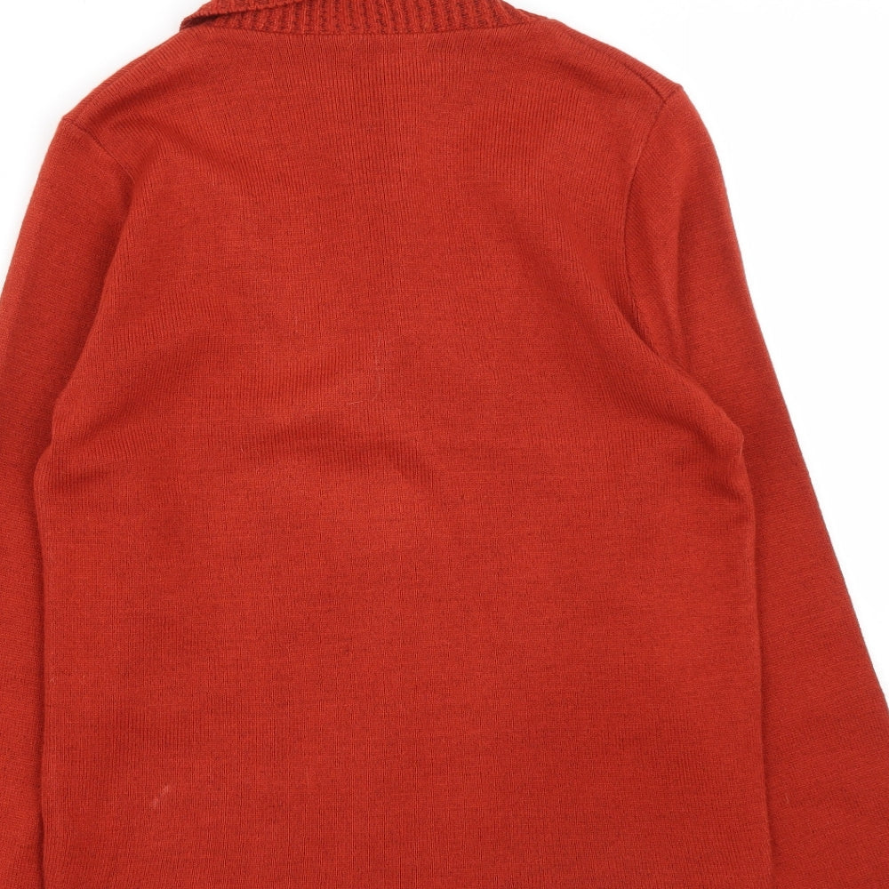Me Womens Brown V-Neck  Acrylic Pullover Jumper Size S   - Size S-M