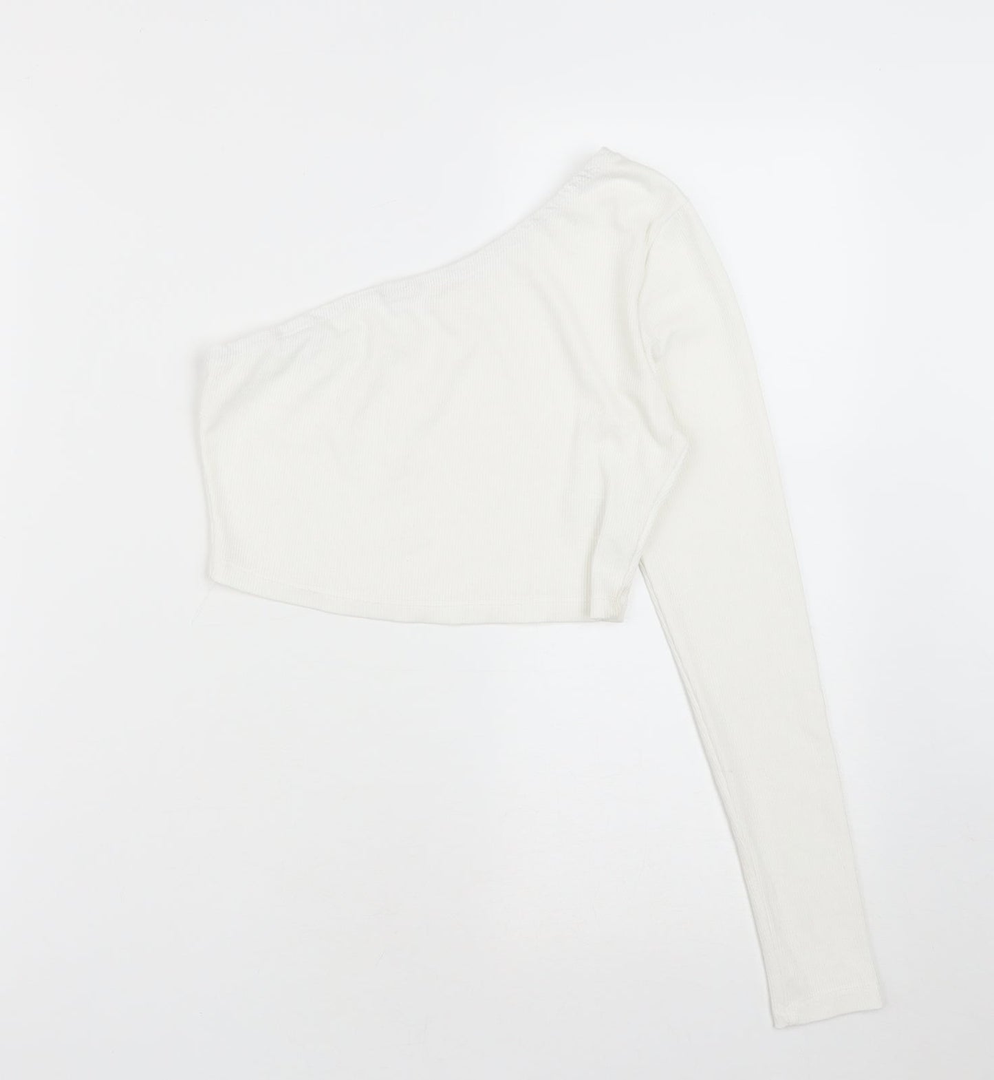 SheIn Girls White  Polyester Cropped Casual Size 12-13 Years One Shoulder