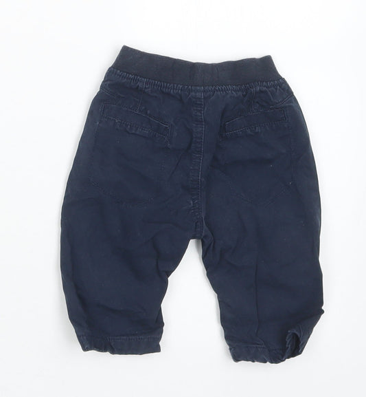 NEXT Boys Blue  Cotton Cargo Trousers Size 3-6 Months