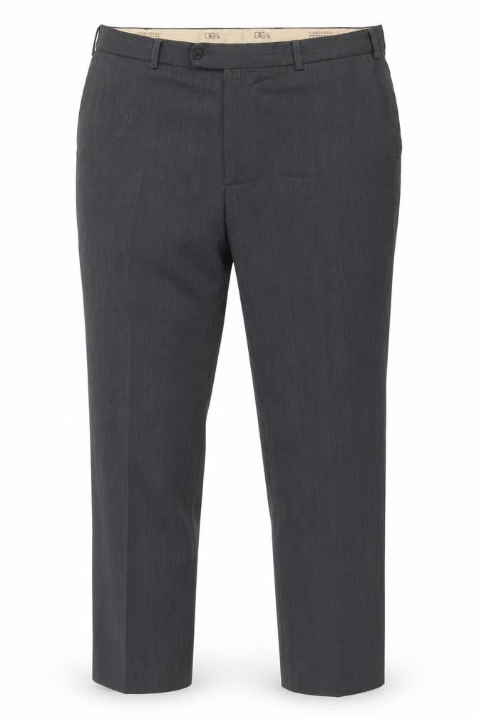 DGs Mens Grey  Polyester Trousers  Size 40 in L29 in Regular Button