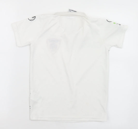 Uhlsport Boys White  Polyester Basic Polo Size 10-11 Years Collared  - Ballyoran Football Club