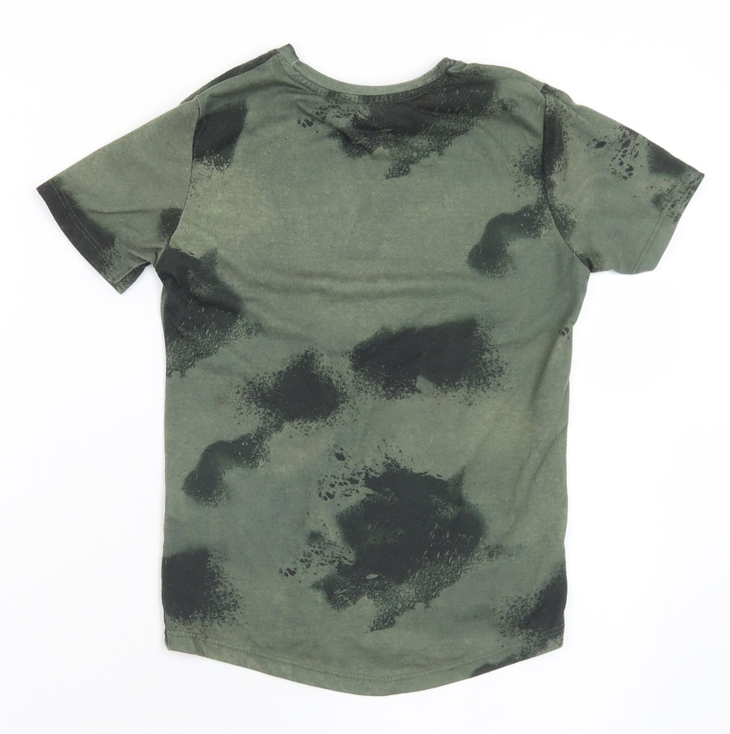 Primark Boys Green  Polyester Basic T-Shirt Size 7-8 Years Crew Neck  - Authentic