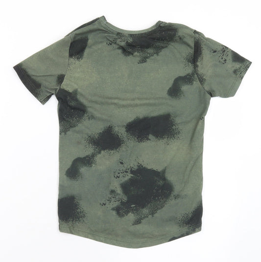 Primark Boys Green  Polyester Basic T-Shirt Size 7-8 Years Crew Neck  - Authentic