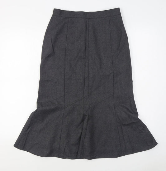 Marcona Womens Grey  Wool Trumpet Skirt Size 8   Zip