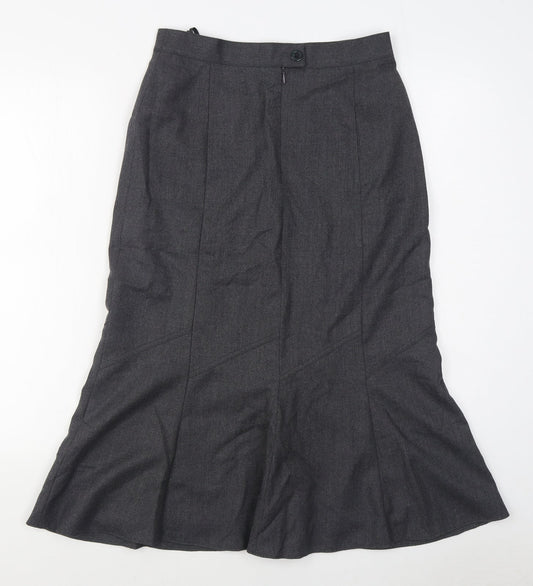 Marcona Womens Grey  Wool Trumpet Skirt Size 8   Zip