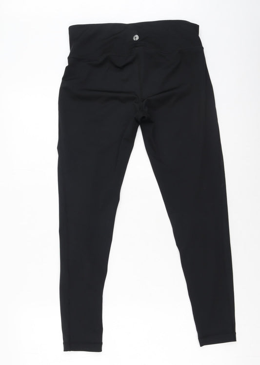 Lapasa Womens Black  Polyester Pedal Pusher Leggings Size M L26 in Regular