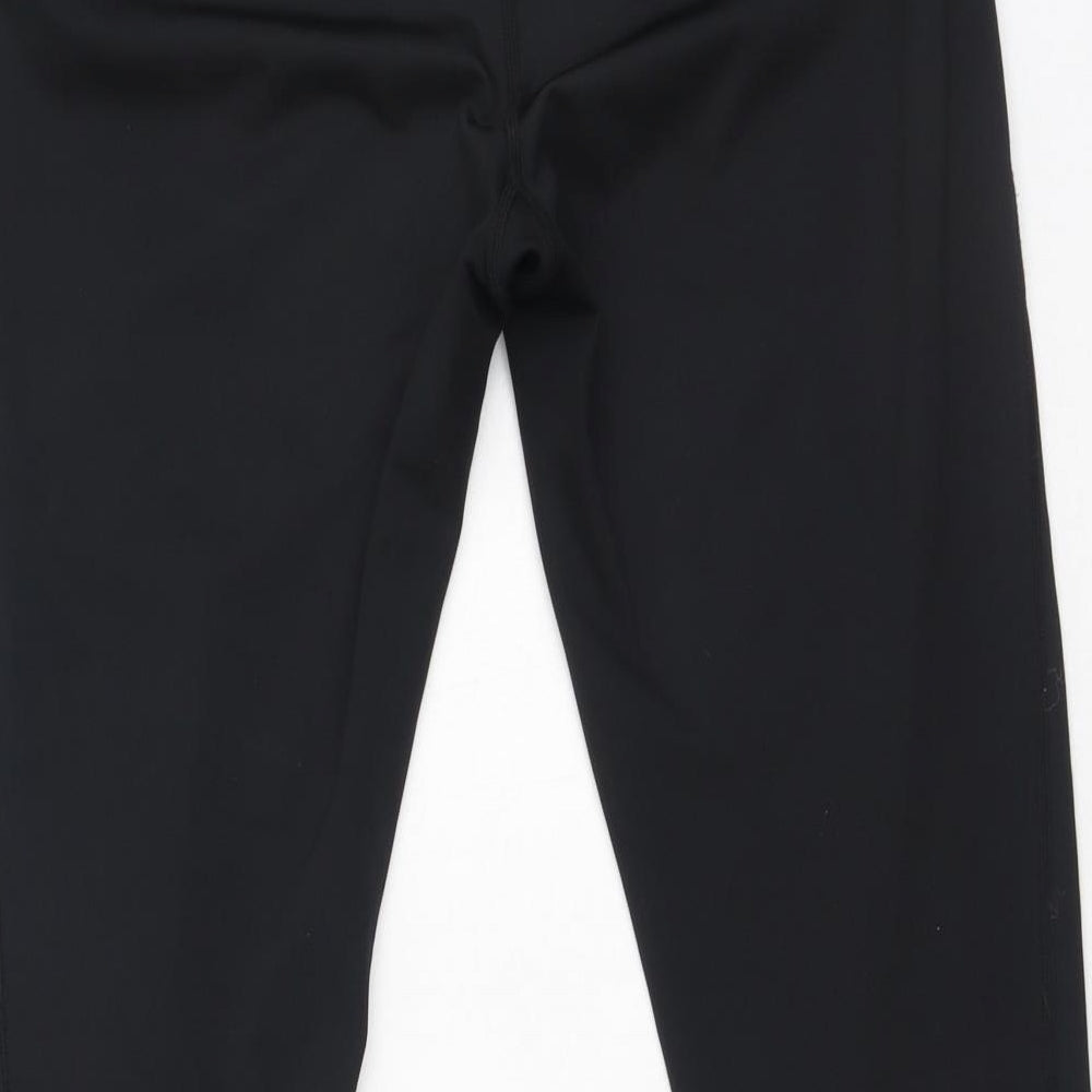 Lapasa Womens Black  Polyester Pedal Pusher Leggings Size M L26 in Regular