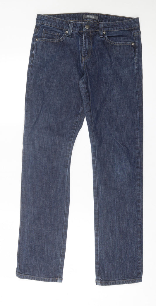 Kenneth Cole Womens Blue  Cotton Straight Jeans Size 30 L30 in Regular Button