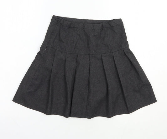 NEXT Girls Grey  Polyester Pleated Skirt Size 10 Years  Regular Zip - Schoolwear