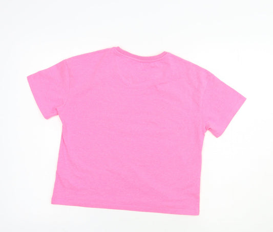 NEXT Girls Pink  Polyester Pullover T-Shirt Size 9 Years Crew Neck Pullover - Unicorn