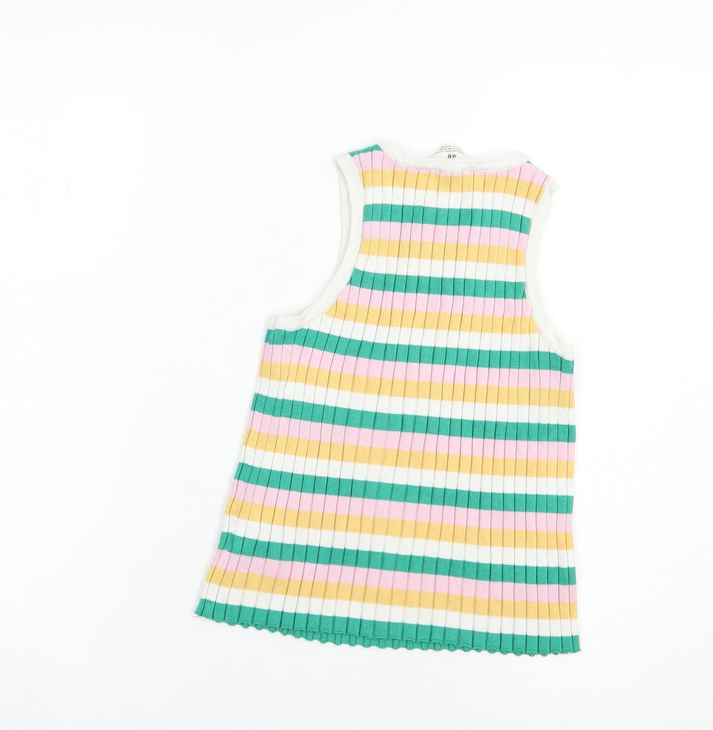 H&M Girls Multicoloured Striped Viscose Pullover Tank Size 10-11 Years Crew Neck Pullover